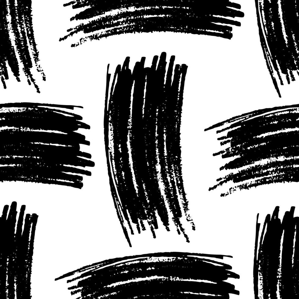 Seamless Pattern with hand drawn black scribble Smear. Abstract grunge texture. Vector illustration