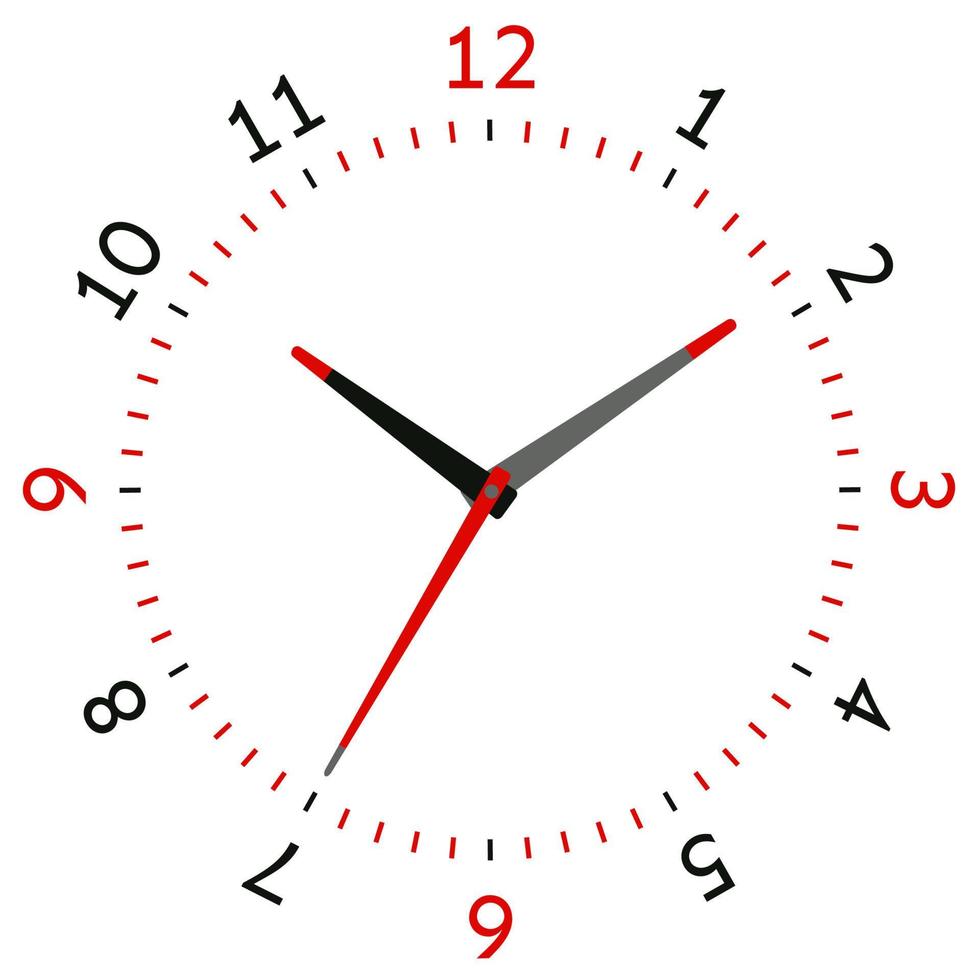 ilustración vectorial de reloj mecánico. cara de reloj sobre fondo blanco. vector