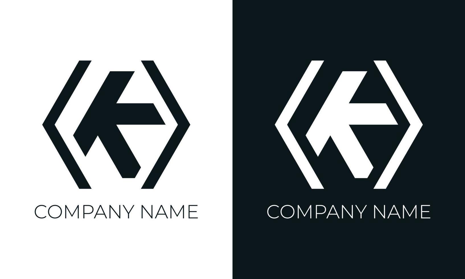 plantilla de diseño de vector de logotipo de letra inicial k. tipografía k moderna y creativa y colores negros.