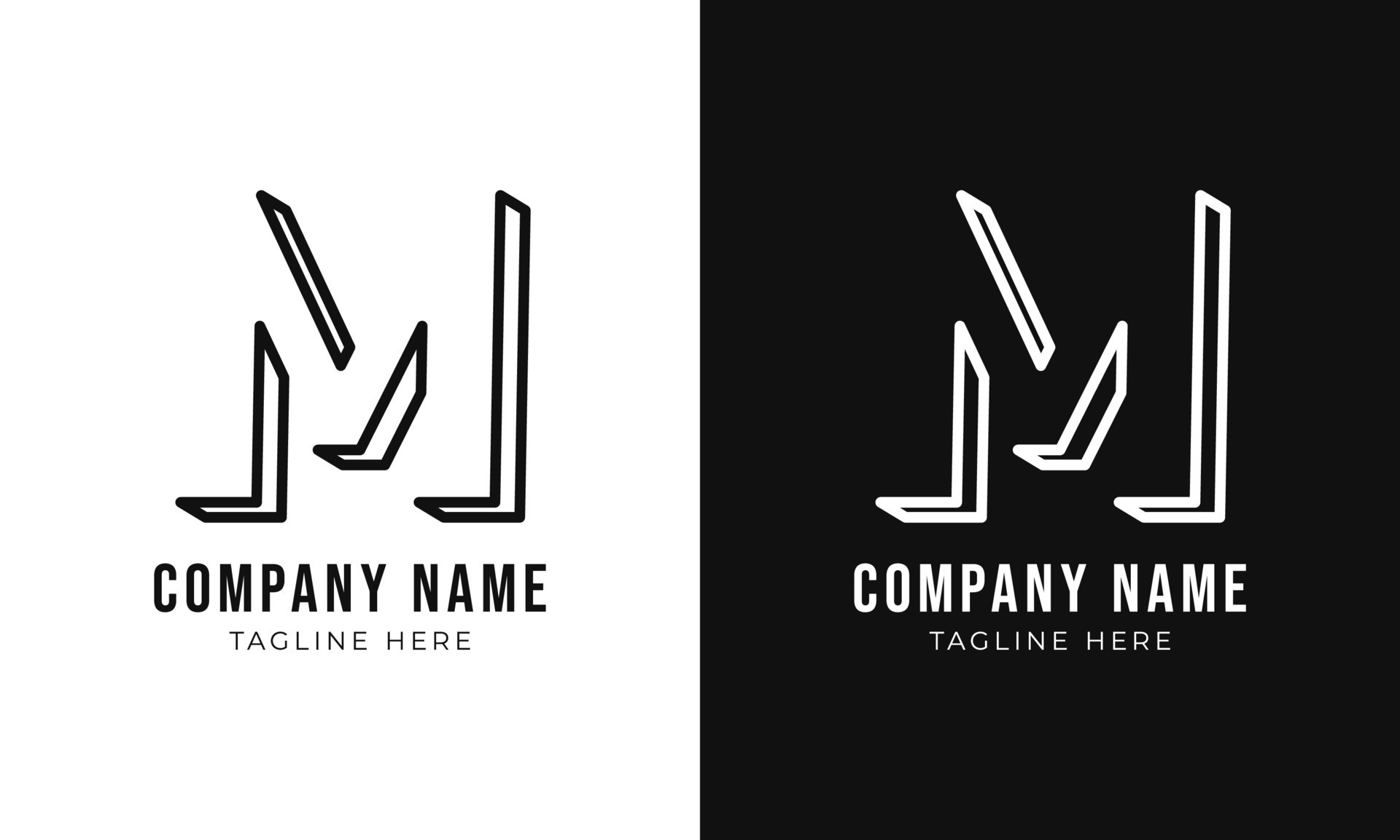 Monogram letter m logo design template set Vector Image