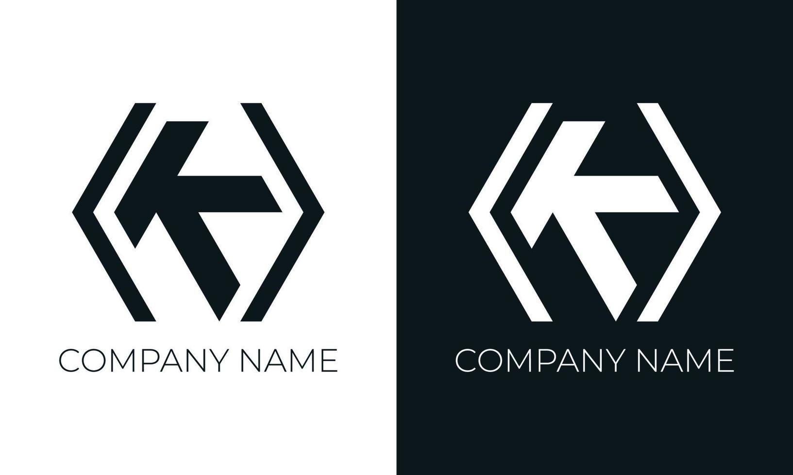 Initial letter k logo vector design template. Creative modern trendy k typography and black colors.