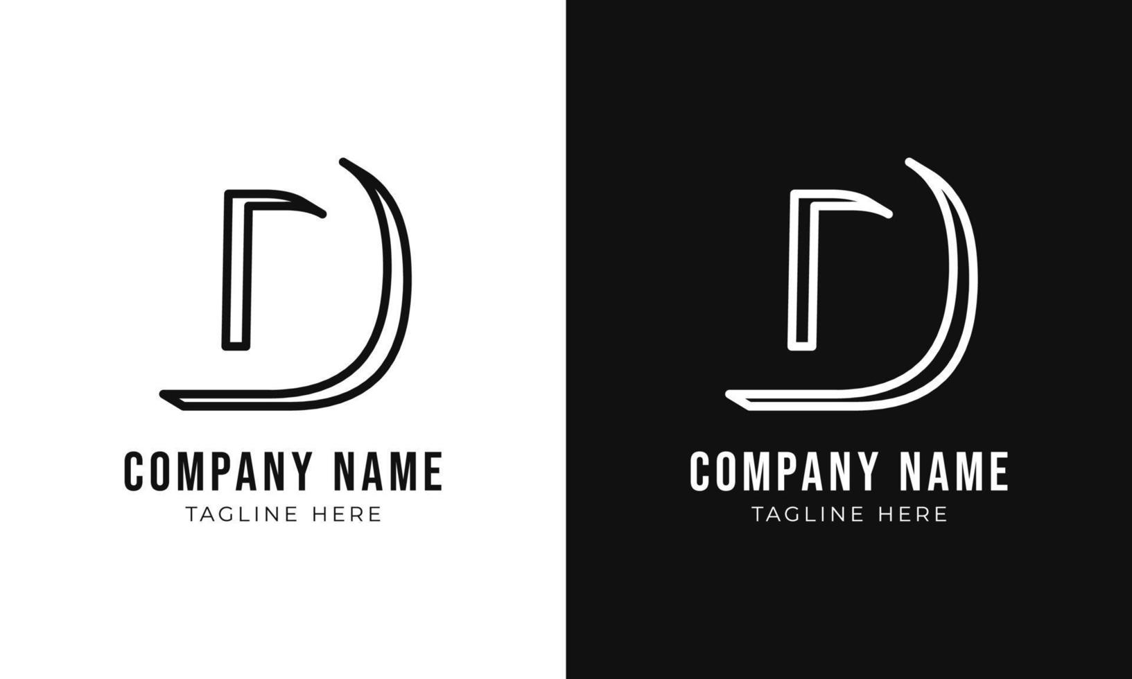 Initial letter d monogram logo design template. Creative outline d