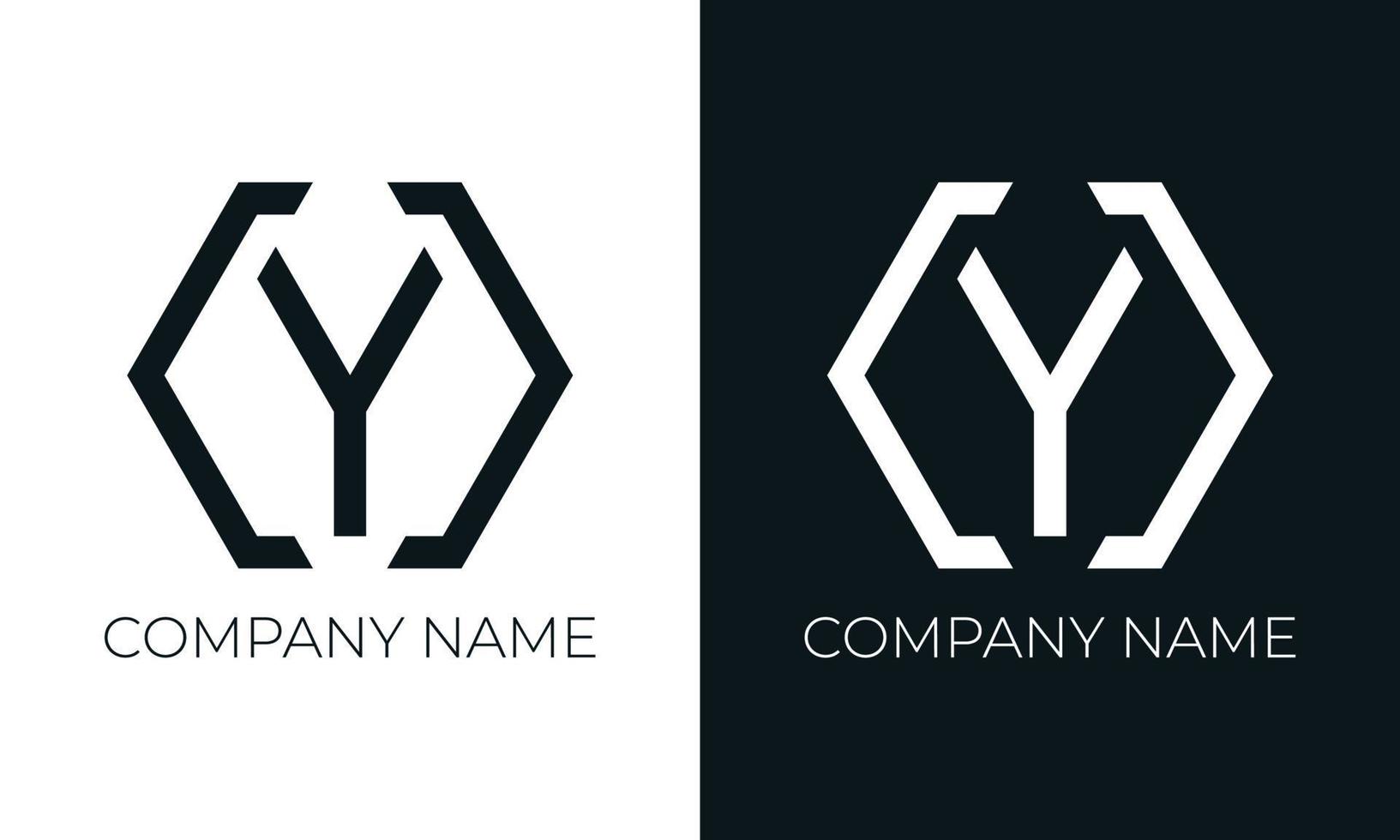 plantilla de diseño de vector de logotipo de letra inicial y. tipografía moderna creativa y de moda y colores negros.