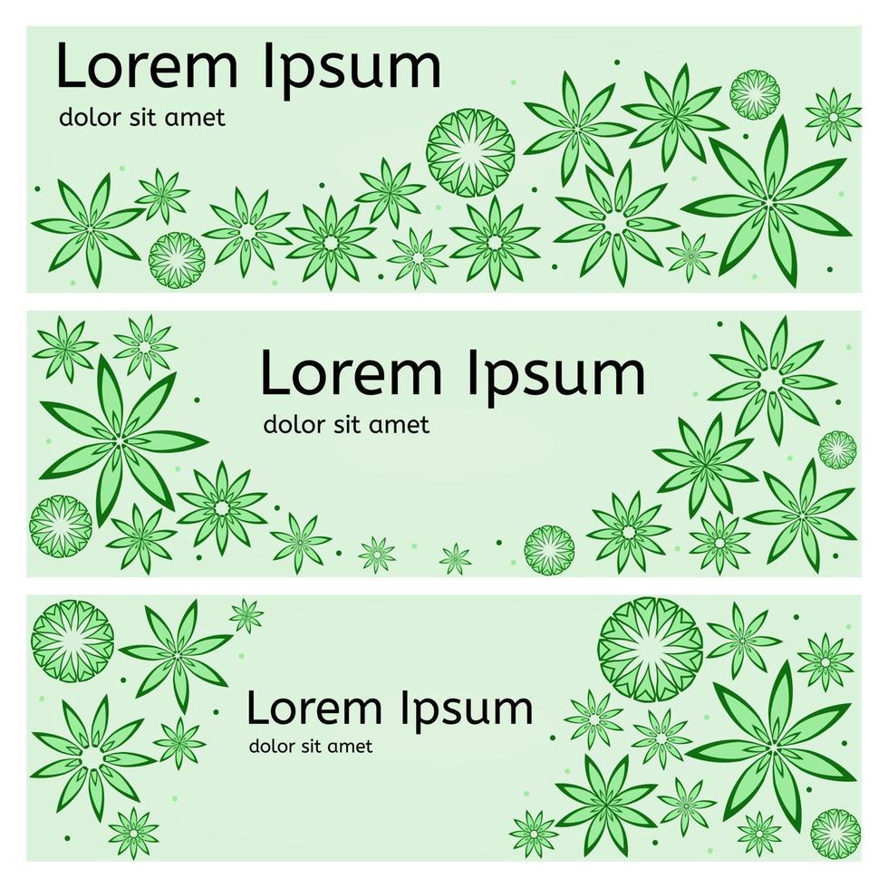 Green flower vector banners