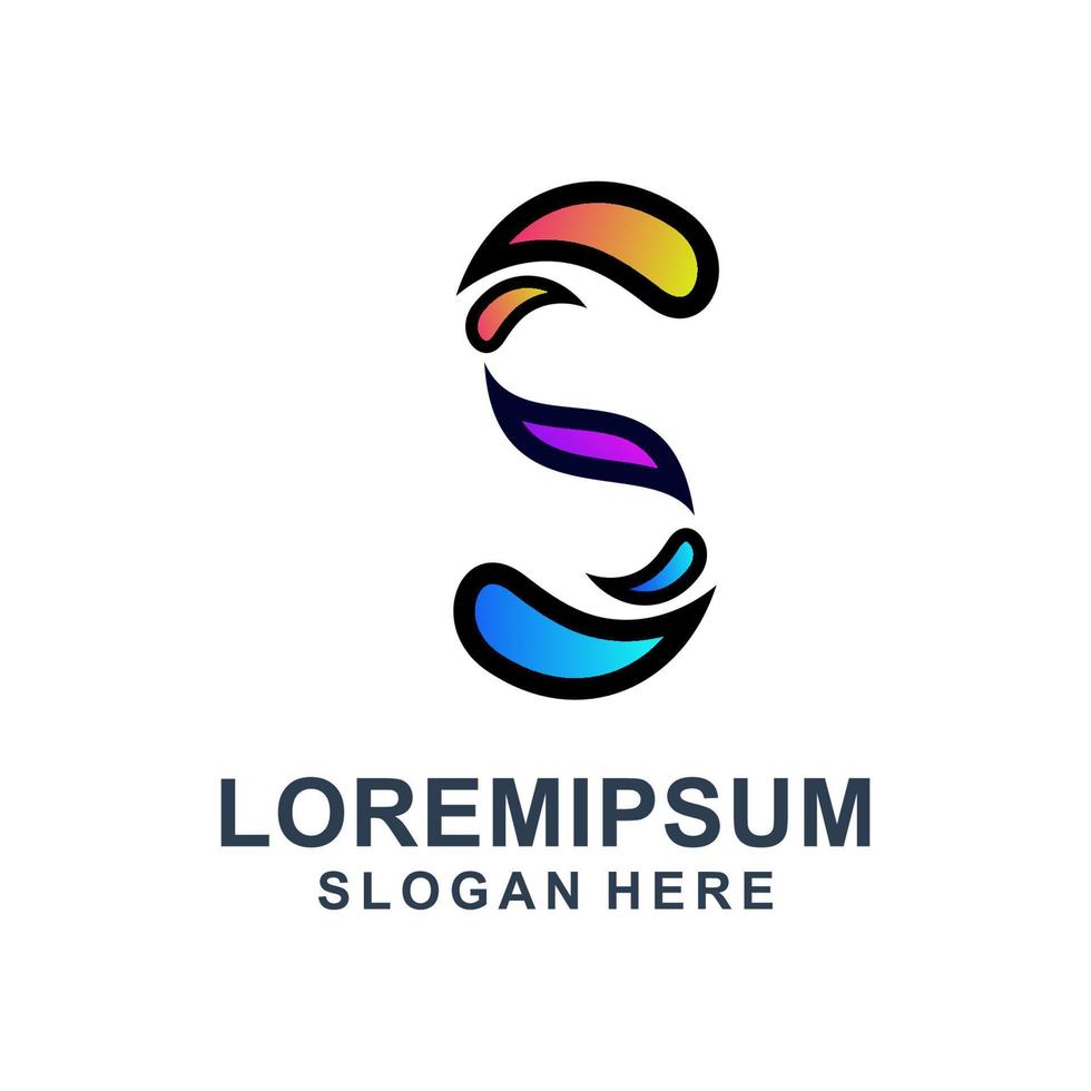 colorful letter s logo design vector