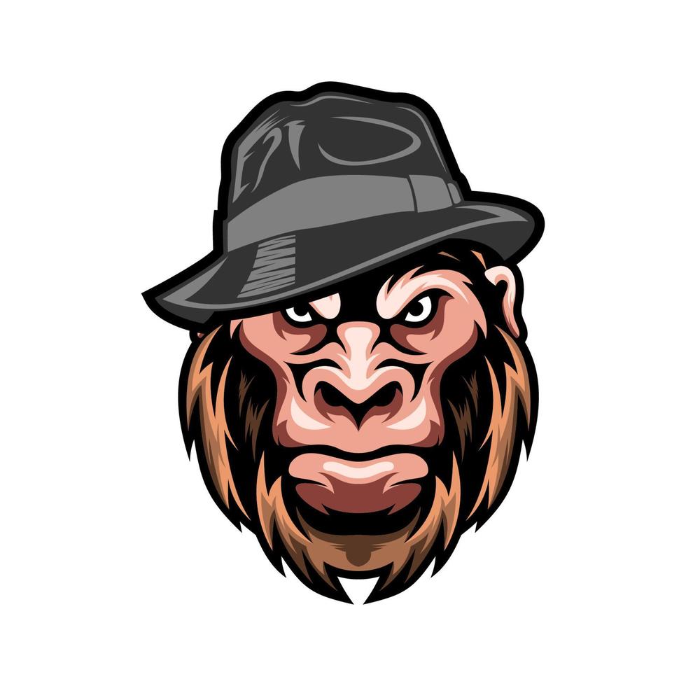 Head monkey illustration design vector