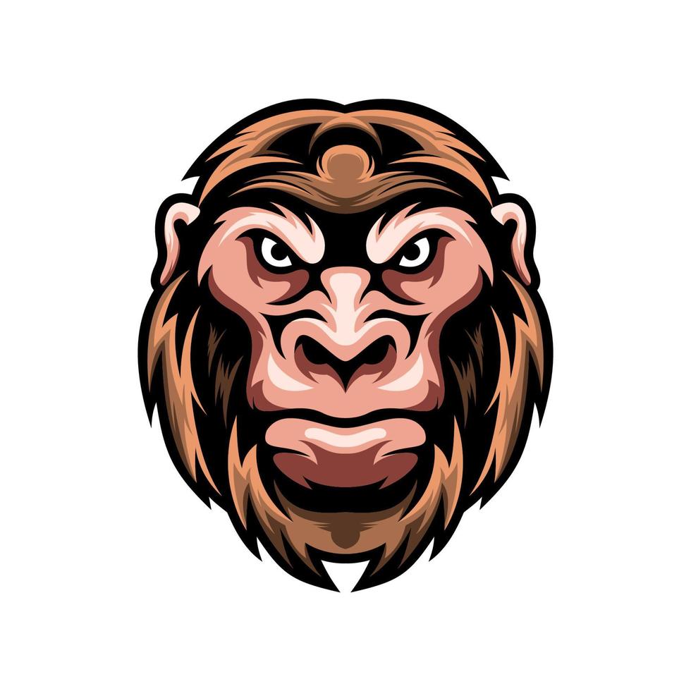 Head monkey illustration design vector