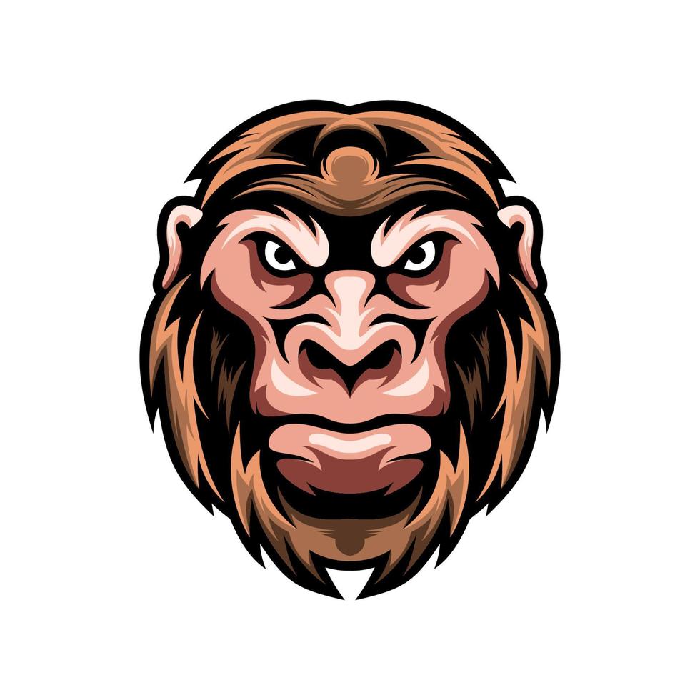 Head monkey illustration design vector