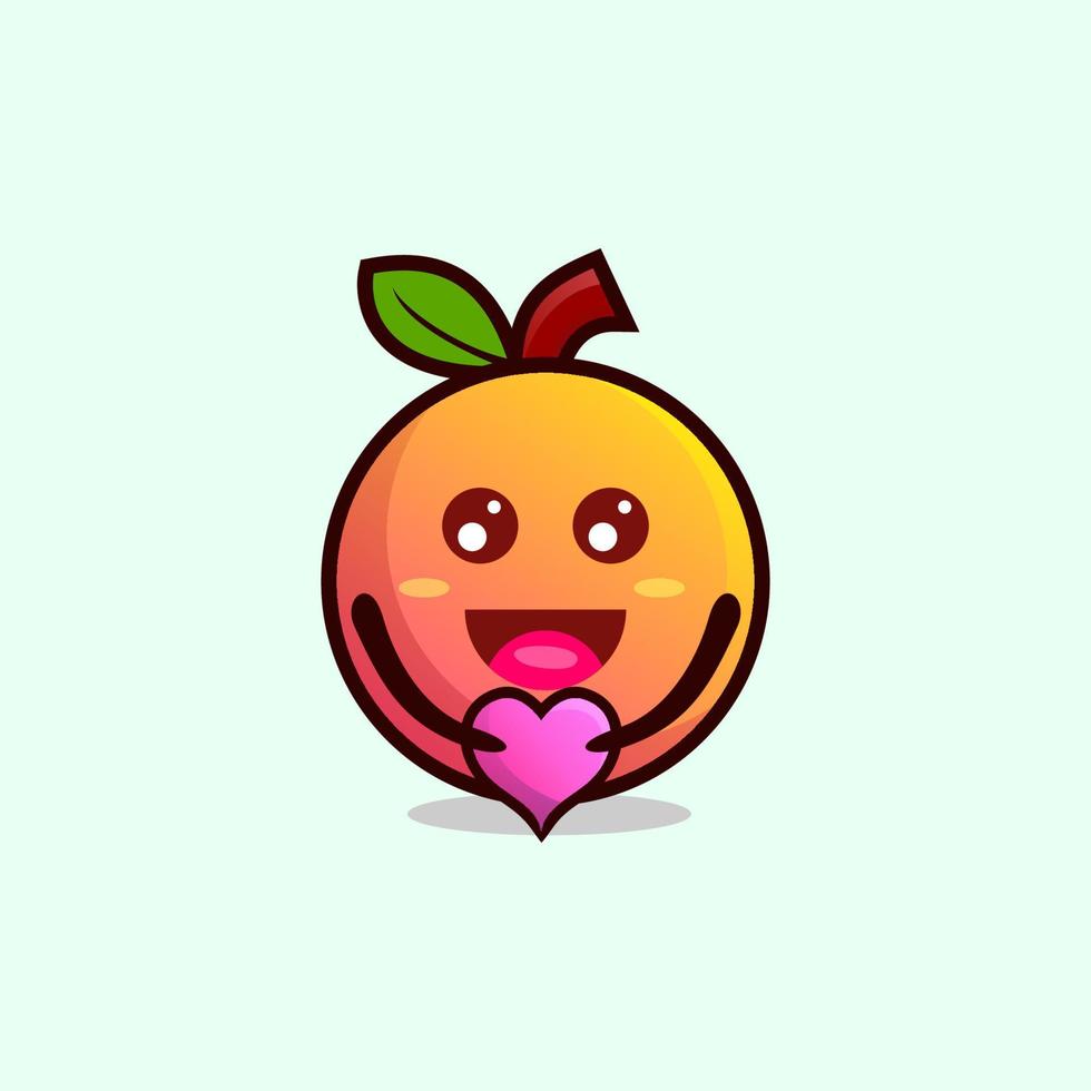 linda mascota naranja con diseño de vector de almohada de amor