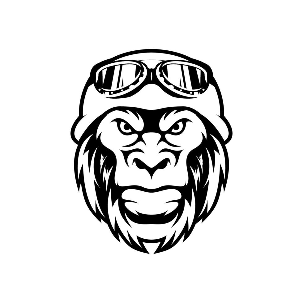 Head monkey illustration design vector