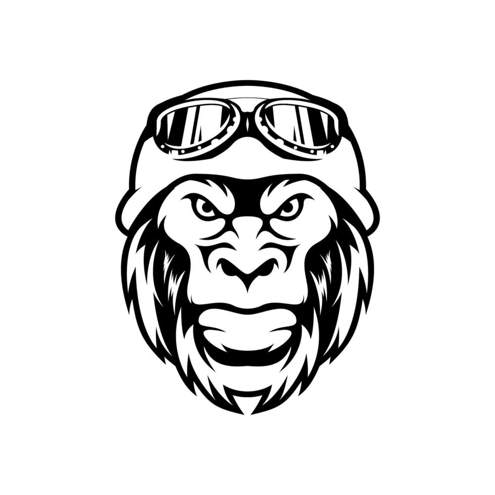 Head monkey illustration design vector