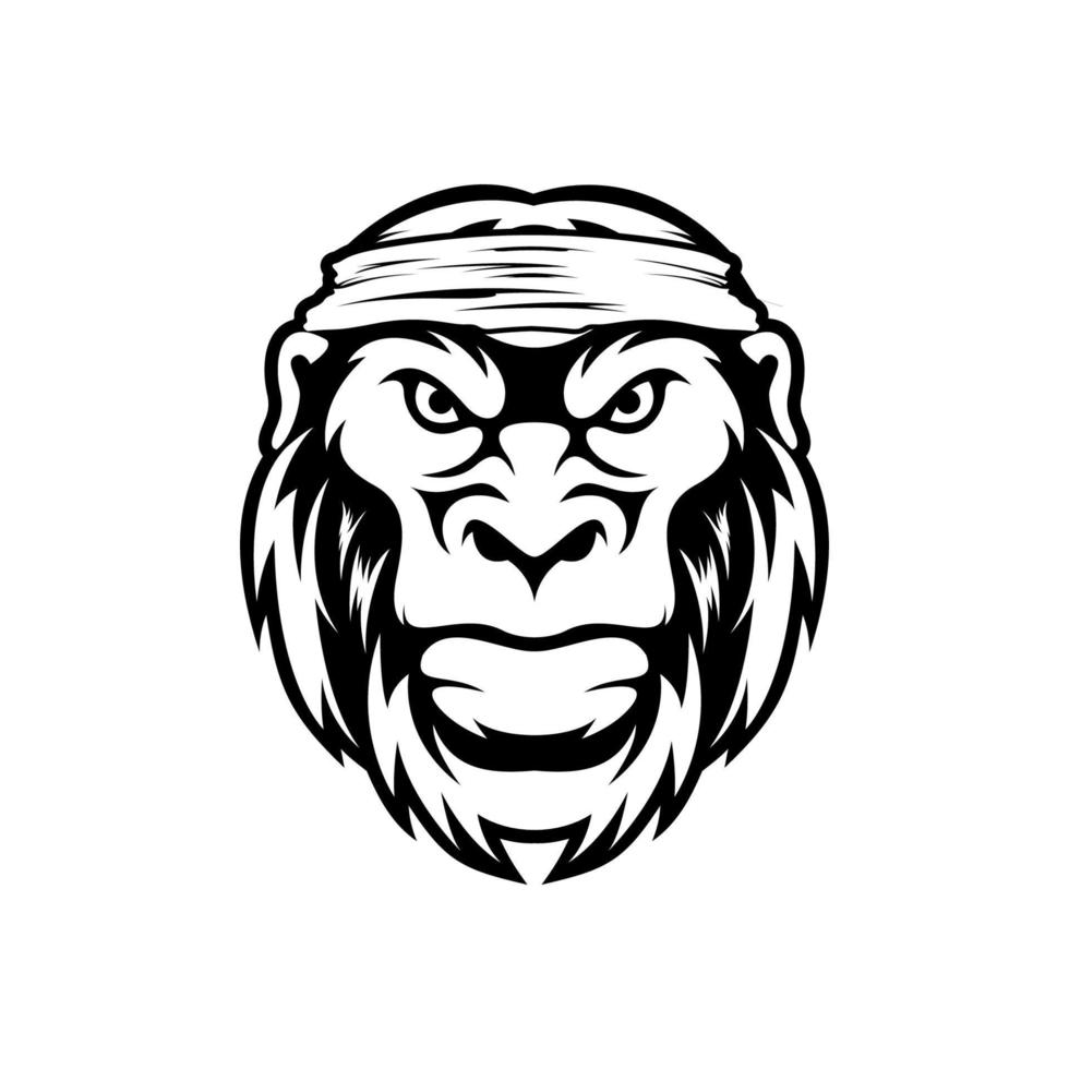 diseño de ilustración de mono de cabeza vector
