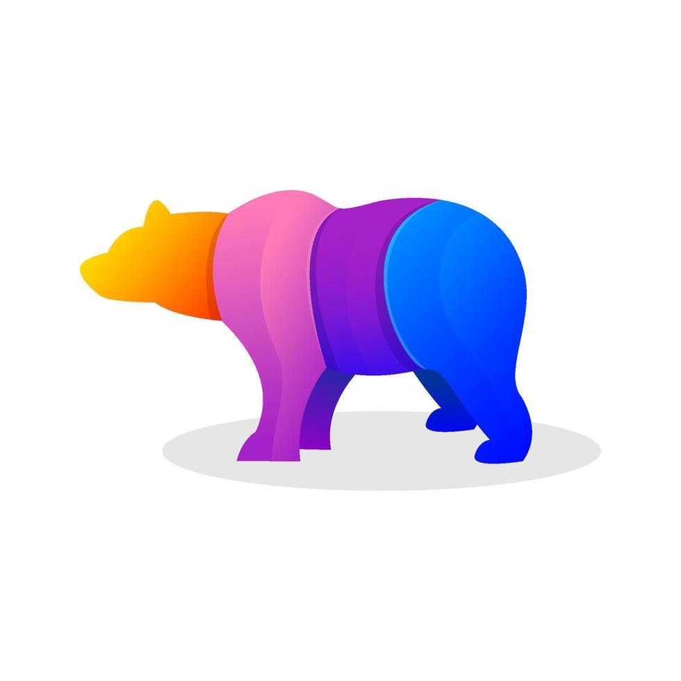 diseño de vector de oso colorido