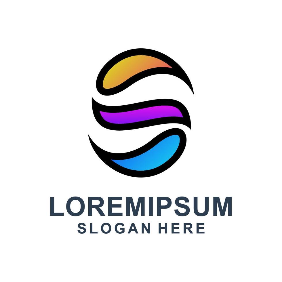 colorido diseño de logotipo letra s vector