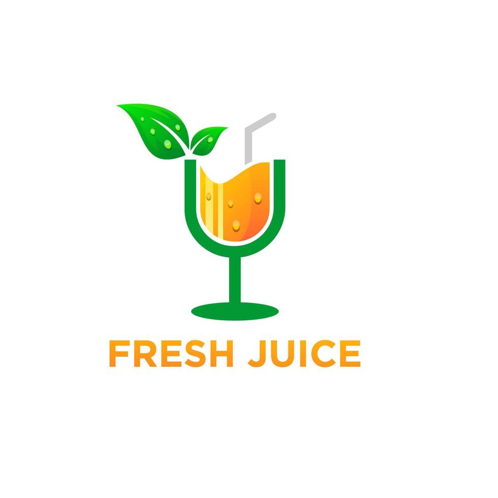 diseño de logotipo de jugo fresco vector