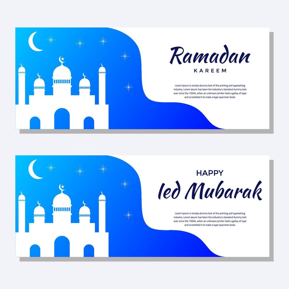 ramadan kareem and Ied mubarak banner design vector