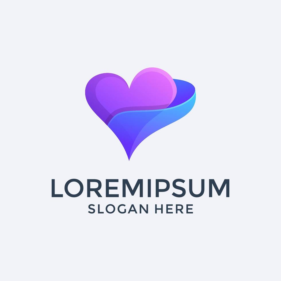 modern color love logo design vector