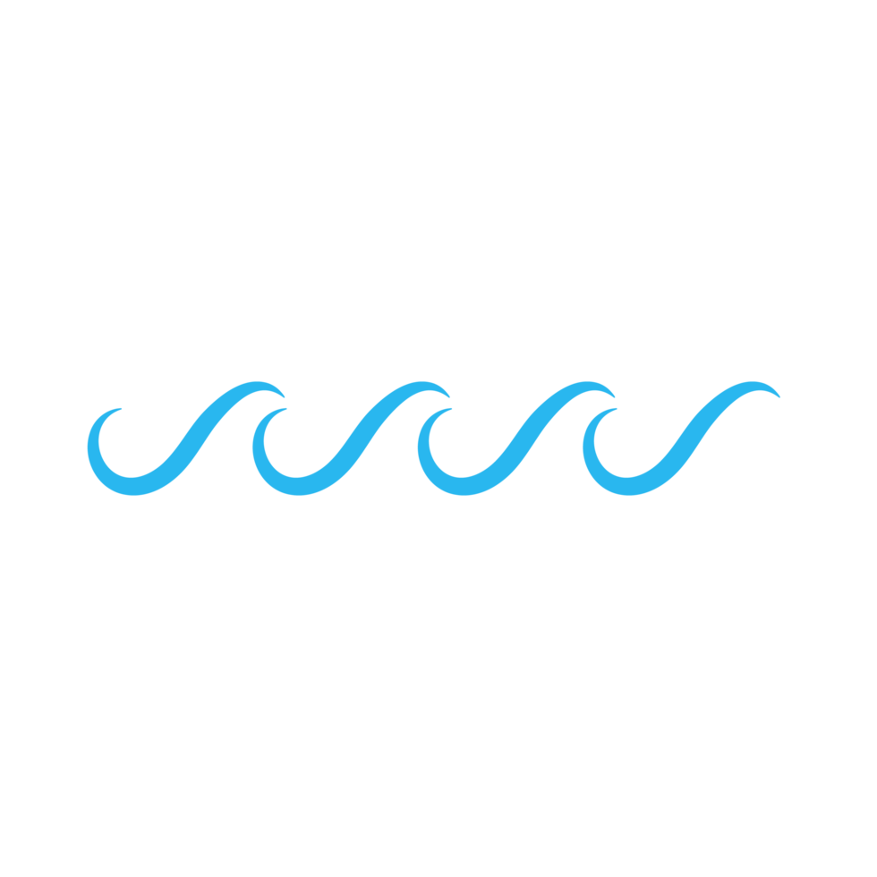 blauw watergolflijnpictogram in de zee png