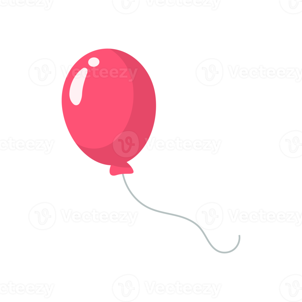 Bunte Luftballons mit Schnur für Kindergeburtstagsfeier png