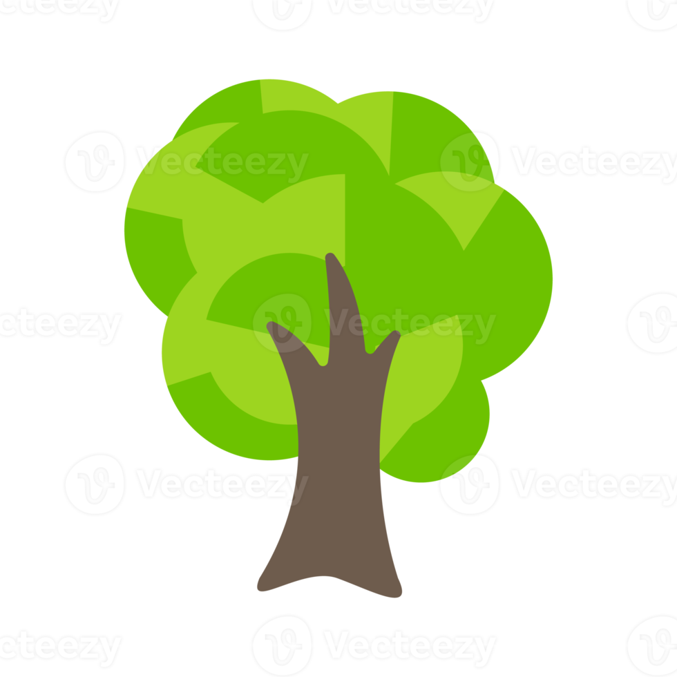 Tree icon simple flat green tree design Economical paper usage ideas To reduce cutting down trees png