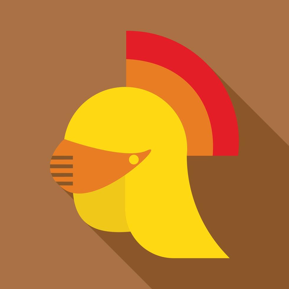 icono de casco medieval, estilo plano vector