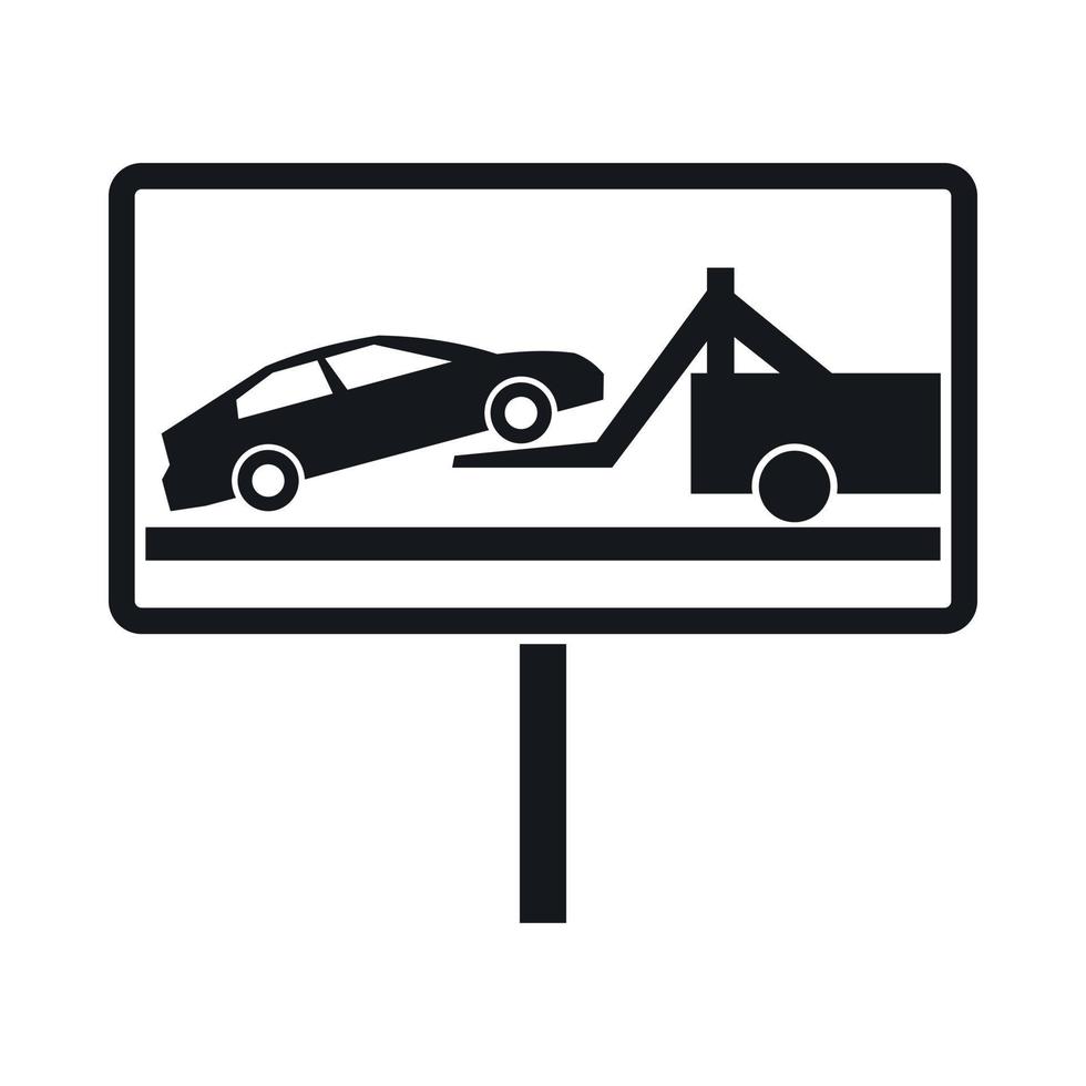 No parking sign icon, simple style vector