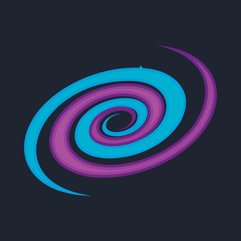 Spiral galaxy icon, cartoon style vector