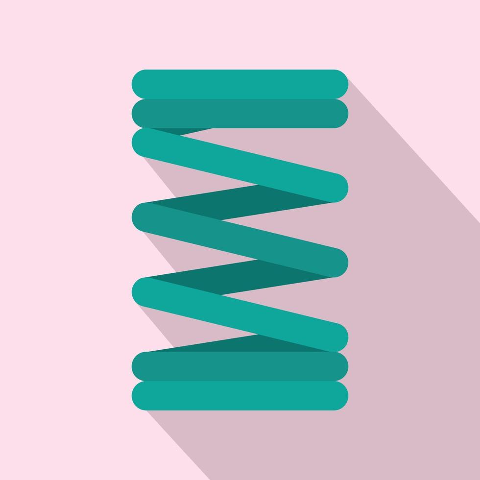 Spring coil icon, flat style vector