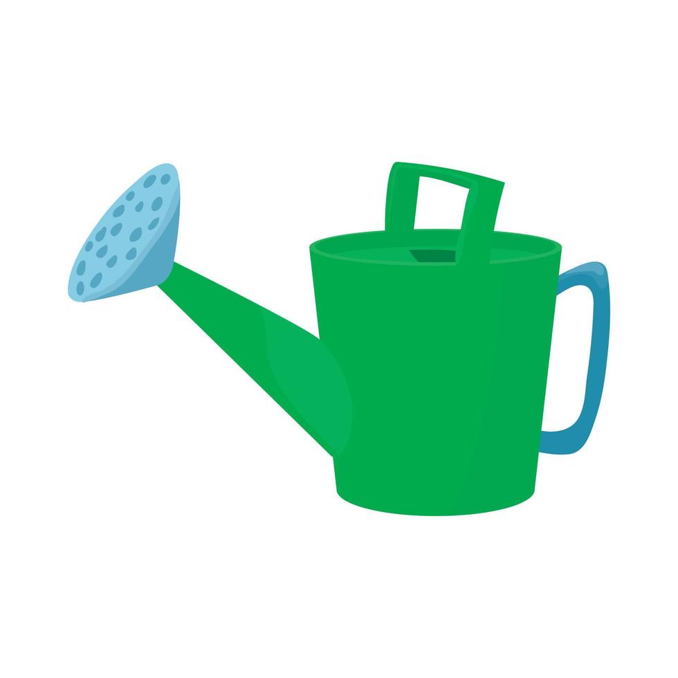 Green watering icon, cartoon style vector