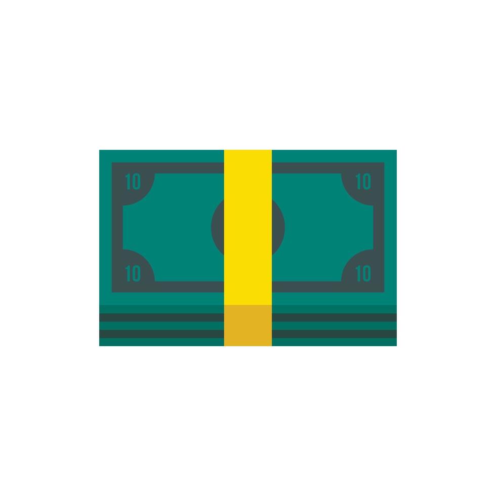 Pile of money cash icon, flat style vector