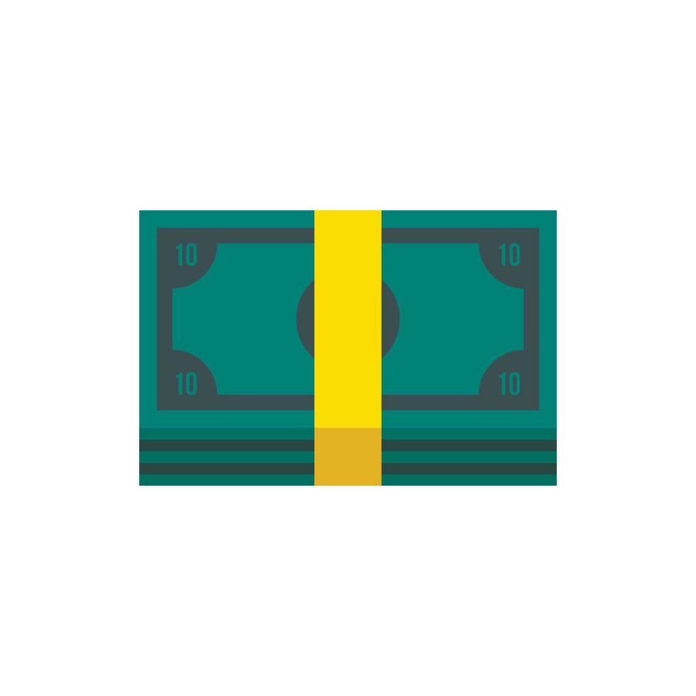 Pile of money cash icon, flat style vector