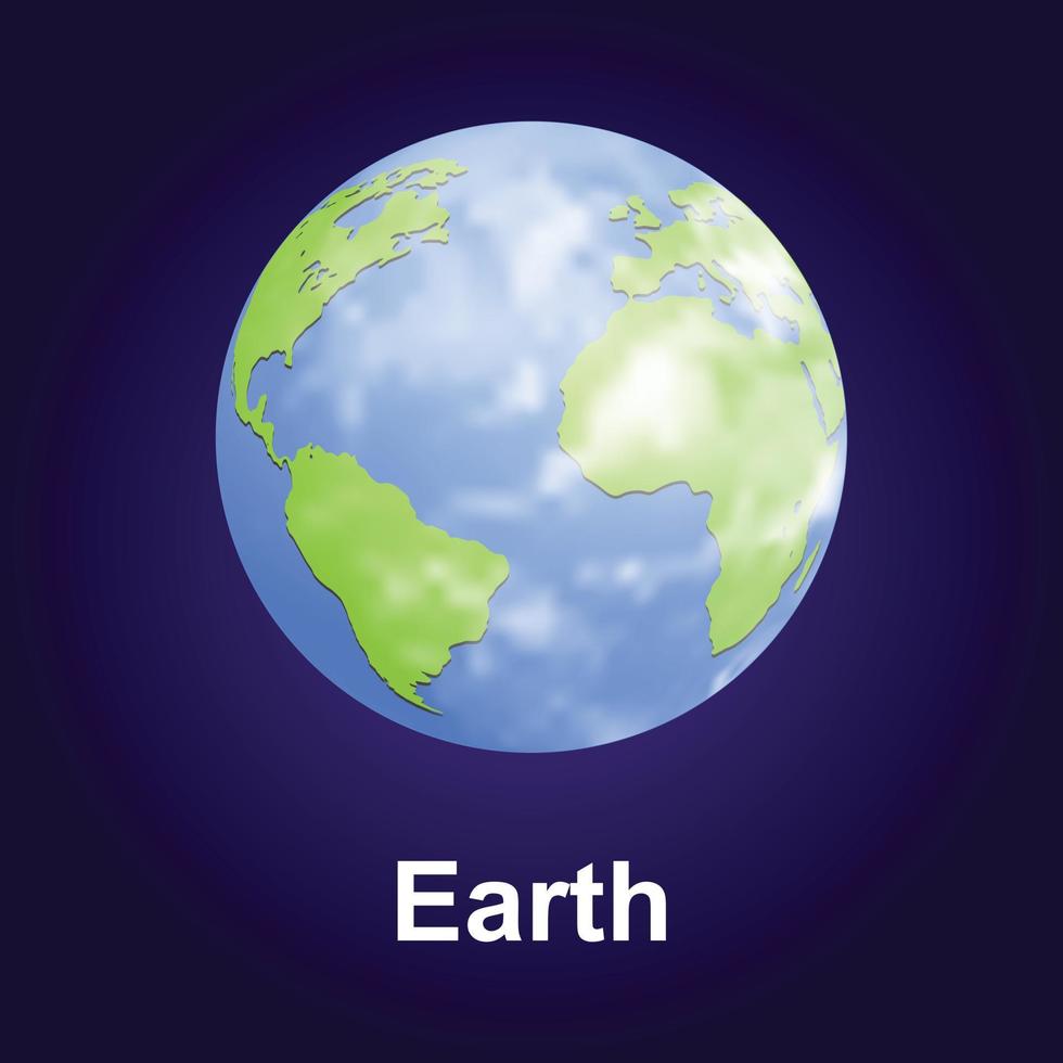 Earth planet icon, isometric style vector