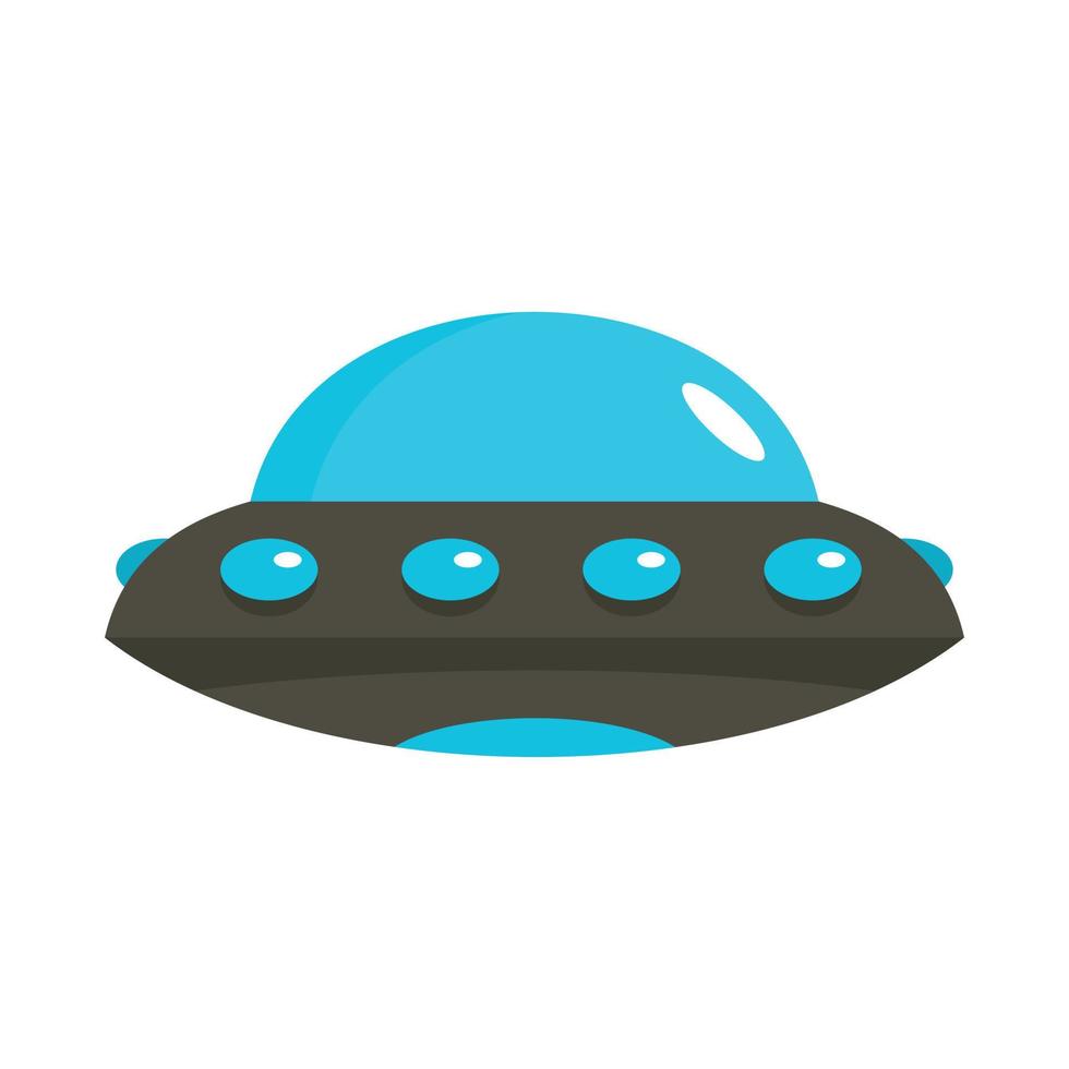 Alien spaceship icon, flat style vector