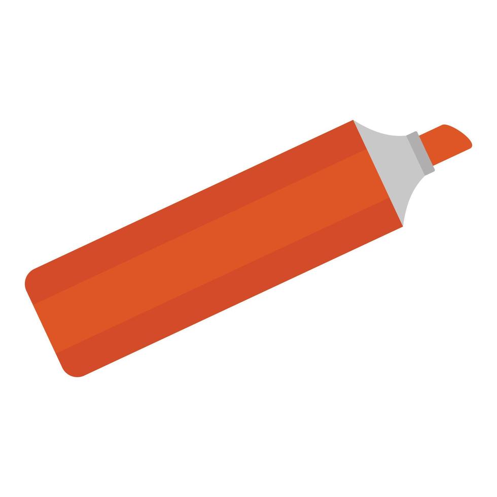 Red marker icon, flat style vector