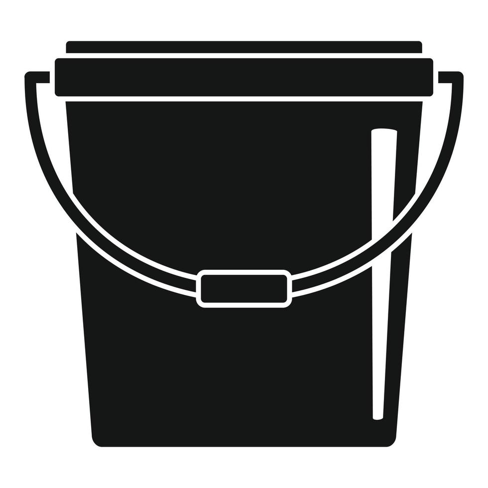 Plastic bucket icon, simple style vector