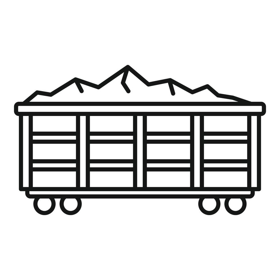 Coal train wagon icon, outline style vector