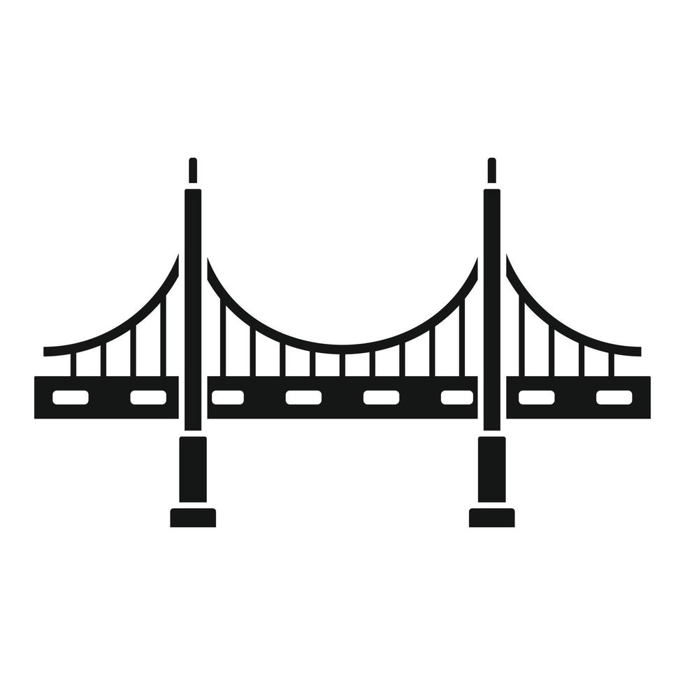 Big metal bridge icon, simple style vector