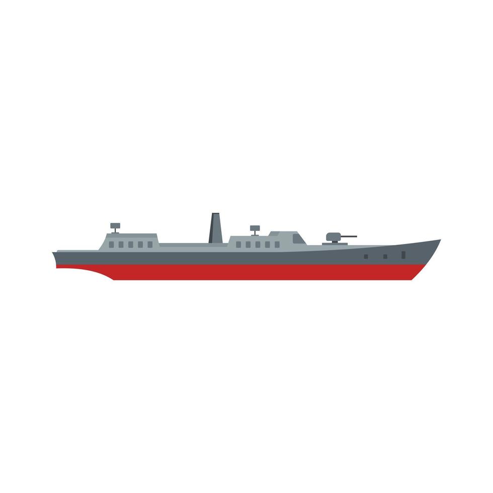 Ship combat icon, flat style vector