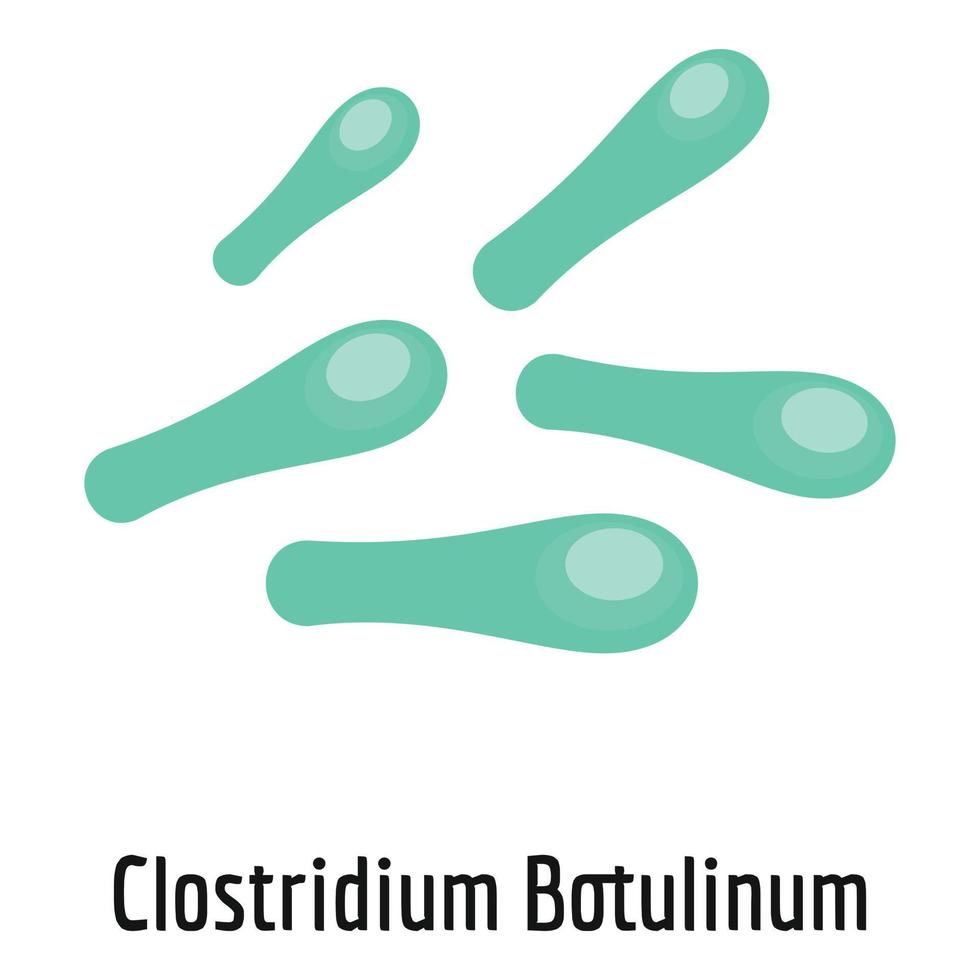 Clostridium botulinum icon, cartoon style. vector