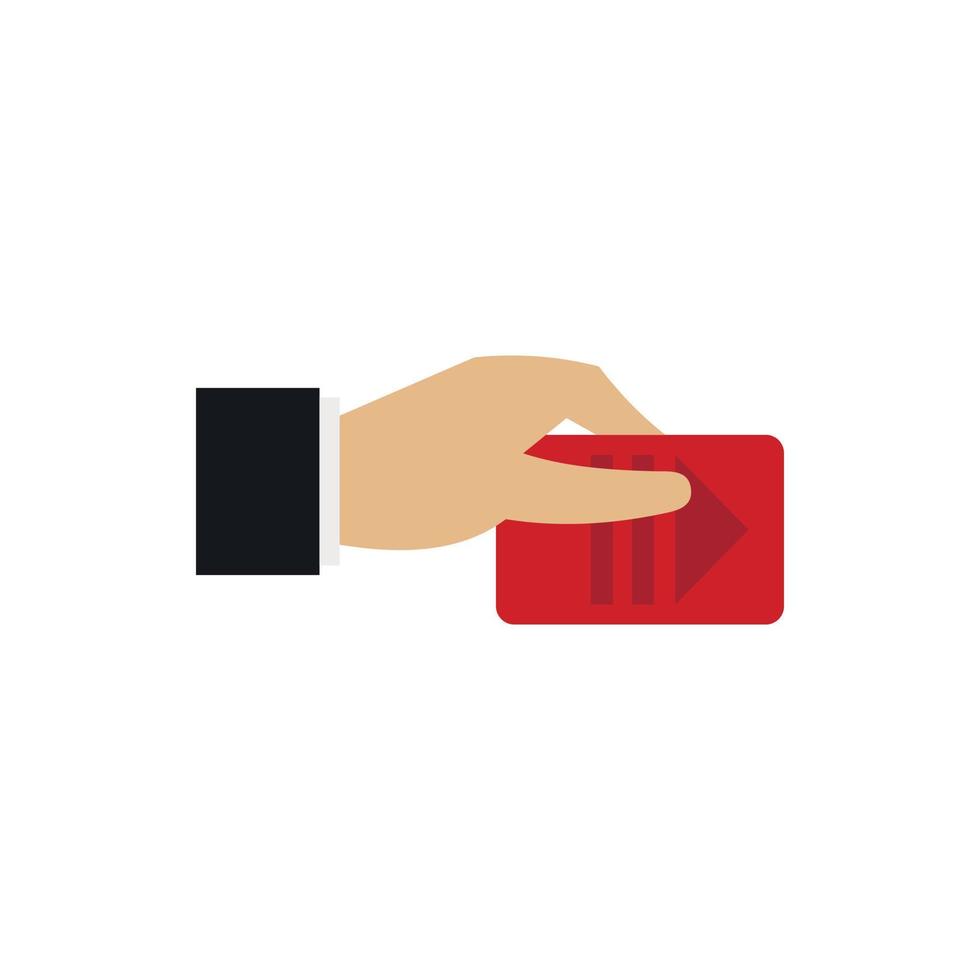 Hand pays for parking icon, flat style vector