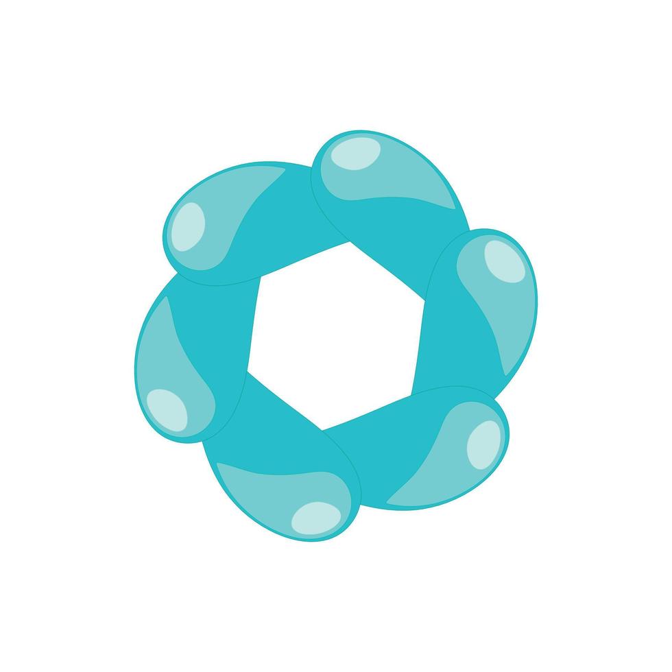 Light sky blue abstract shape icon, cartoon style vector