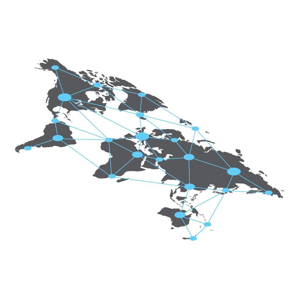 World map icon, isometric style vector