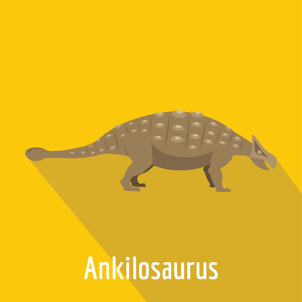 icono de anquilosaurio, estilo plano. vector
