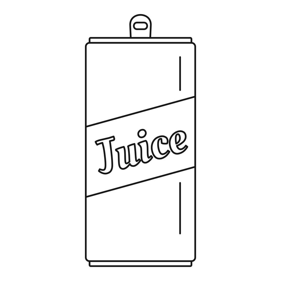 icono de lata de jugo, estilo de esquema vector