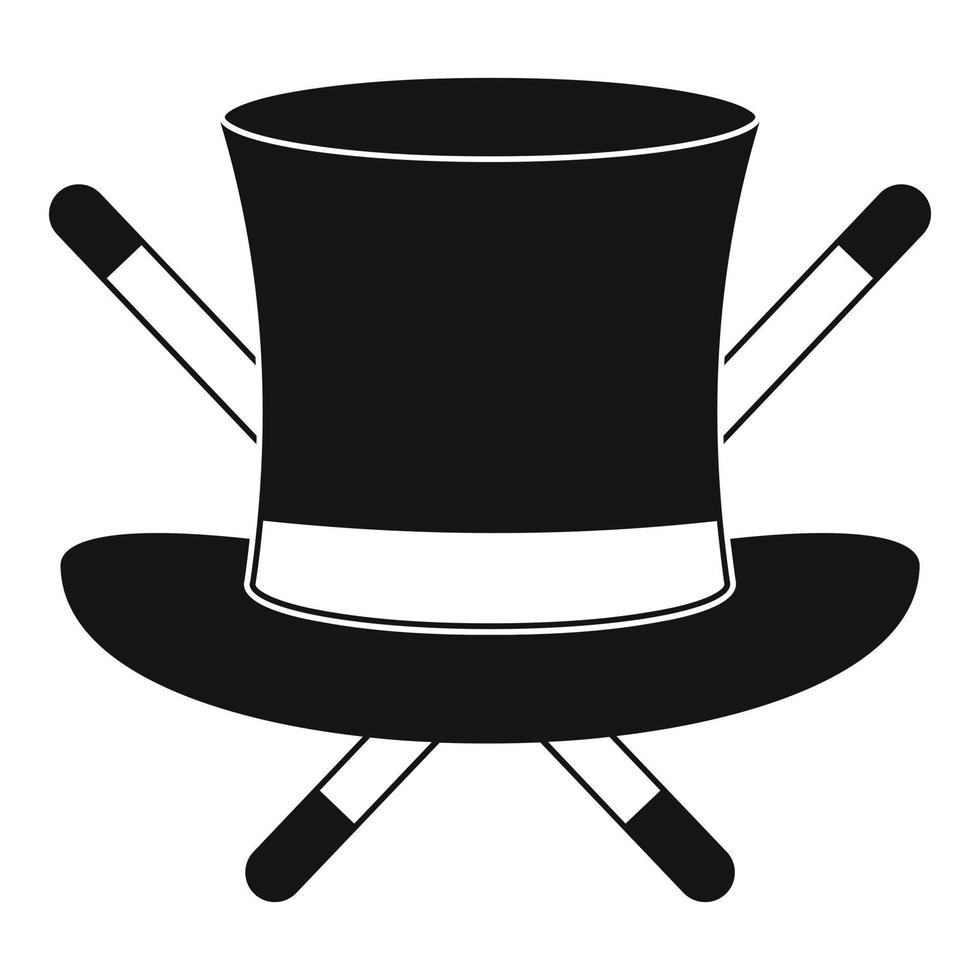 sombrero con un icono de palo, estilo simple. vector