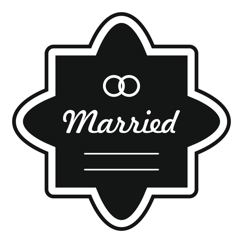 Wedding label icon, simple style. vector