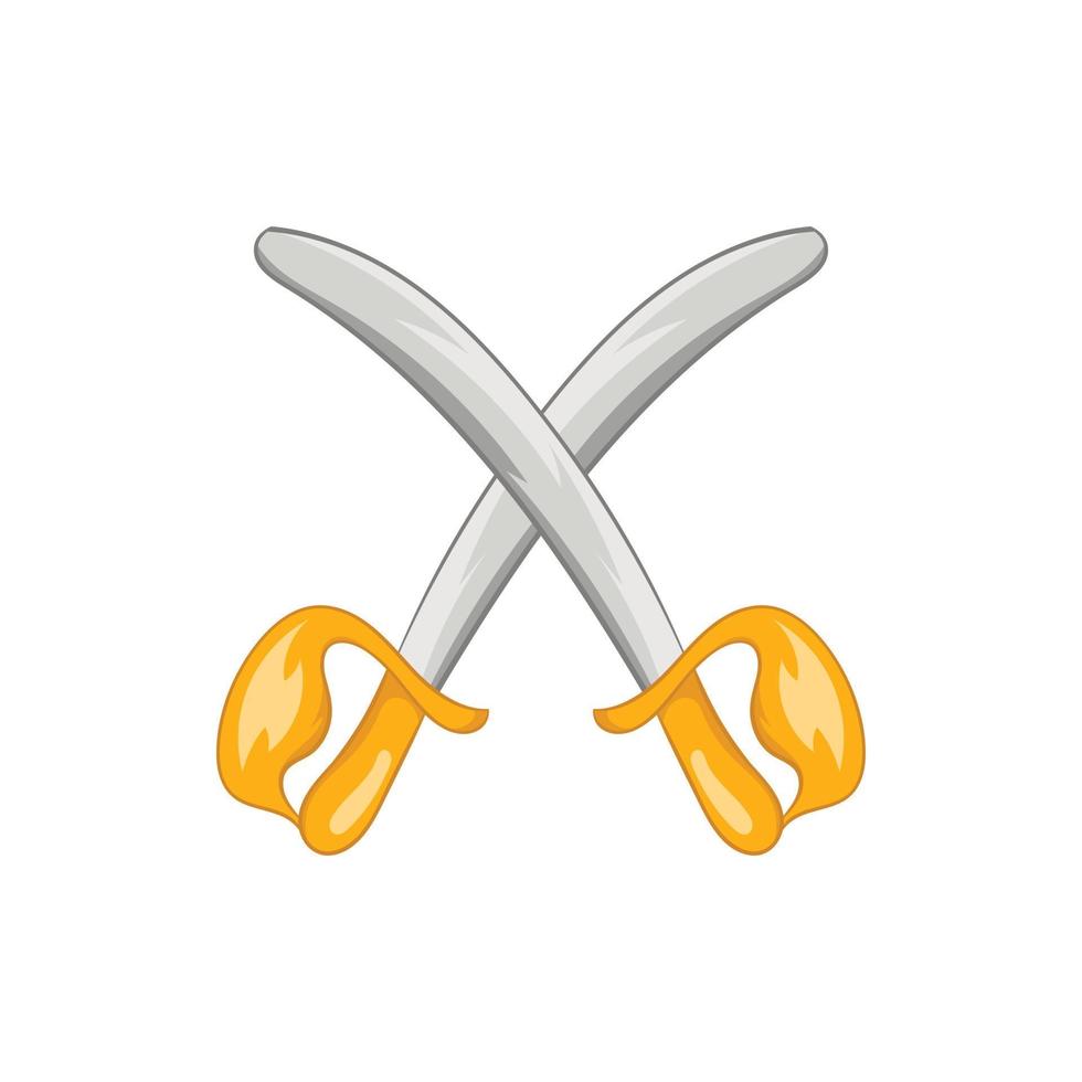 Toy swords icon, cartoon style vector