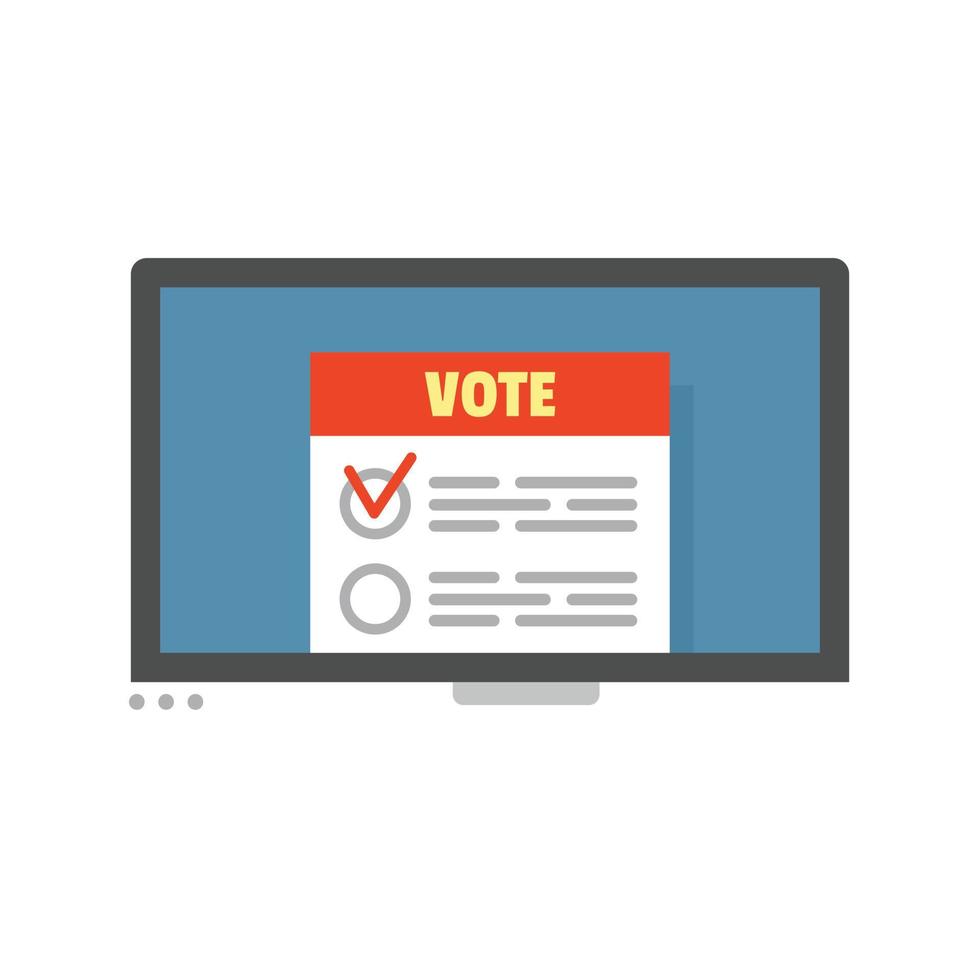 Modern online vote icon, flat style vector