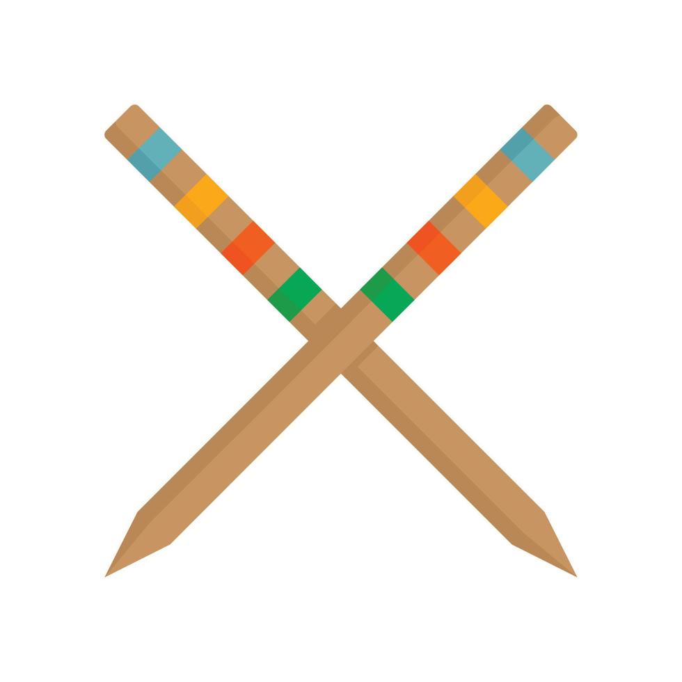 Croquet stick icon, flat style vector