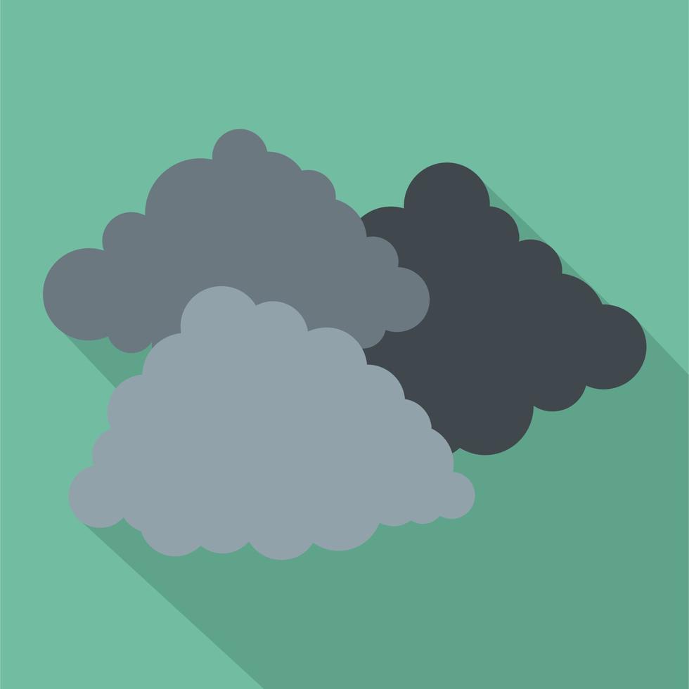 Dark cloudy icon, flat style vector